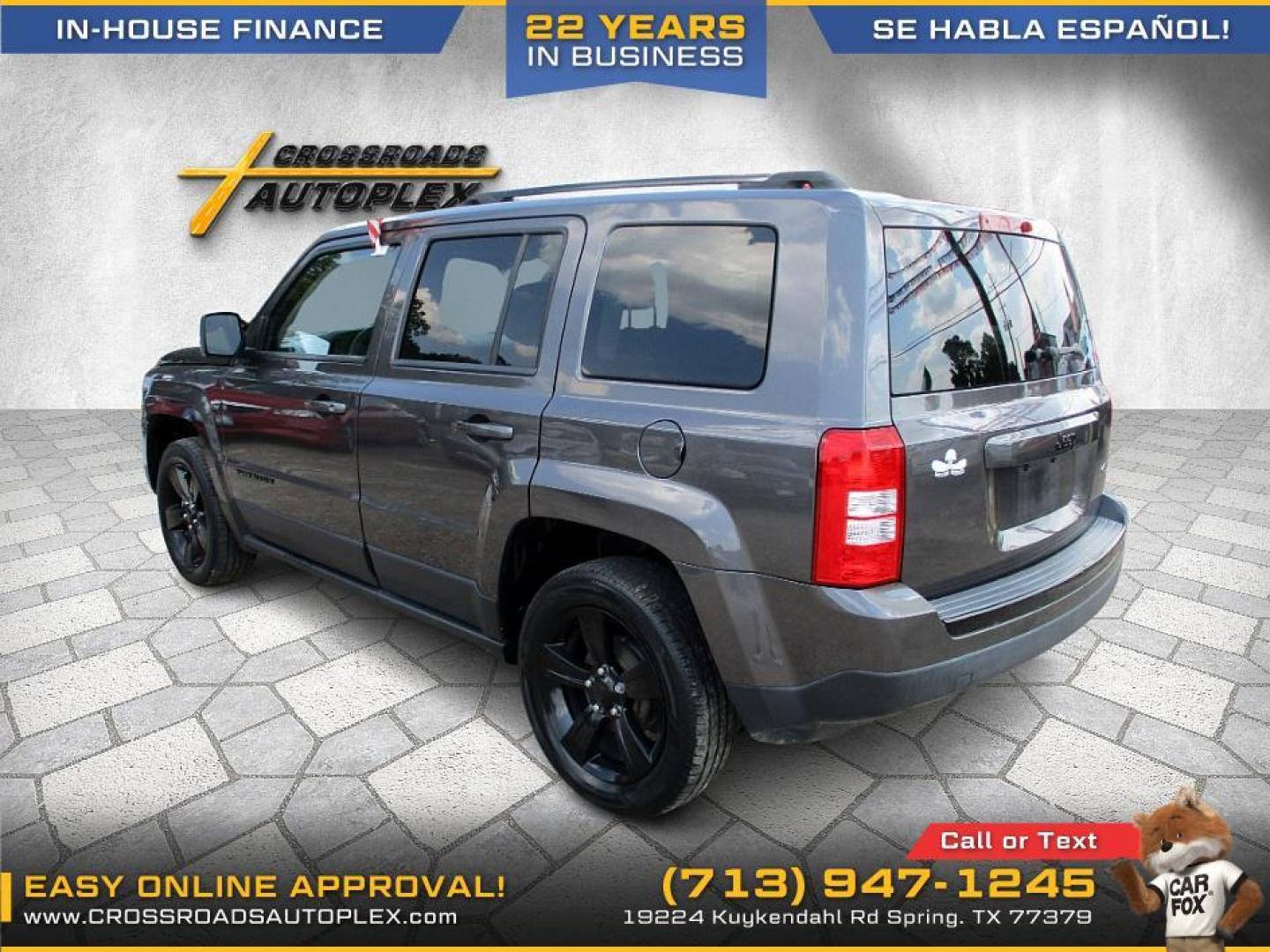 2015 SILVER /GRAY JEEP PATRIOT Sport 2WD (1C4NJPBA5FD) with an 2.0L L4 DOHC 16V engine, CVT OR 5-SPEED MANUAL transmission, located at 19224 Kuykendahl Rd, Spring, TX, 77379, (713) 947-1245, 30.049259, -95.491402 - CALL US TO HEAR OUR IN HOUSE FINANCE OPTIONS AT 713-947-1245 - Photo#2