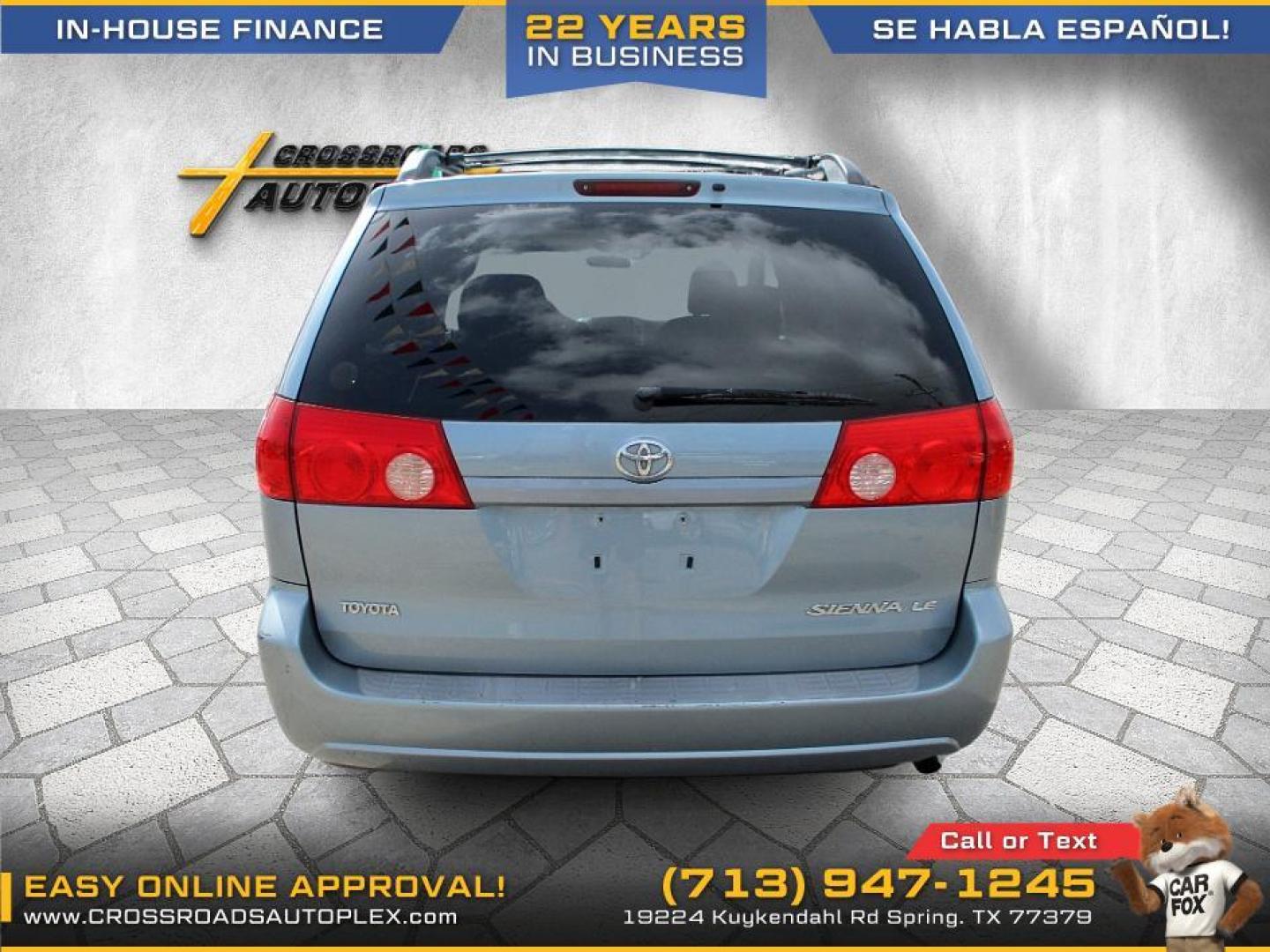 2007 BLUE /GRAY TOYOTA SIENNA CE FWD 7-Passenger (5TDZK23C57S) with an 3.5L V6 EFI DOHC 24V engine, 5-SPEED AUTOMATIC transmission, located at 19224 Kuykendahl Rd, Spring, TX, 77379, (713) 947-1245, 30.049259, -95.491402 - WE IN HOUSE FINANCE, CALL US AT 713-947-1245 - Photo#3