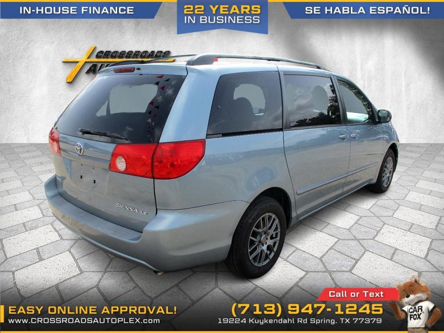 2007 BLUE /GRAY TOYOTA SIENNA CE FWD 7-Passenger (5TDZK23C57S) with an 3.5L V6 EFI DOHC 24V engine, 5-SPEED AUTOMATIC transmission, located at 19224 Kuykendahl Rd, Spring, TX, 77379, (713) 947-1245, 30.049259, -95.491402 - WE IN HOUSE FINANCE, CALL US AT 713-947-1245 - Photo#4