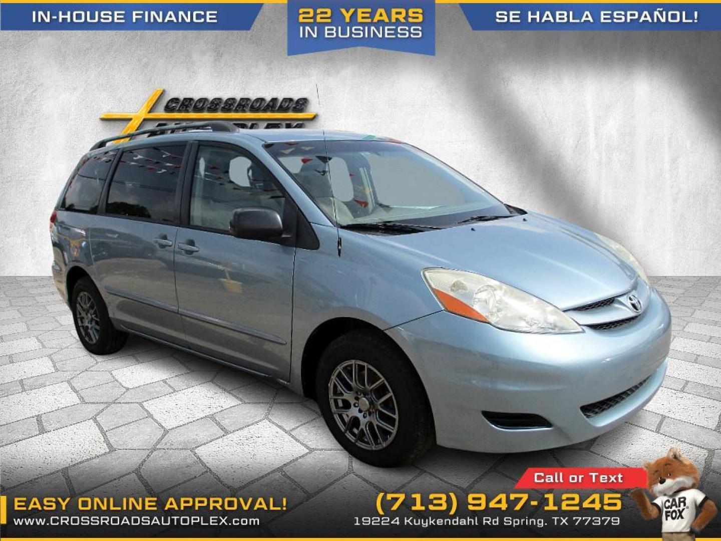 2007 BLUE /GRAY TOYOTA SIENNA CE FWD 7-Passenger (5TDZK23C57S) with an 3.5L V6 EFI DOHC 24V engine, 5-SPEED AUTOMATIC transmission, located at 19224 Kuykendahl Rd, Spring, TX, 77379, (713) 947-1245, 30.049259, -95.491402 - WE IN HOUSE FINANCE, CALL US AT 713-947-1245 - Photo#5