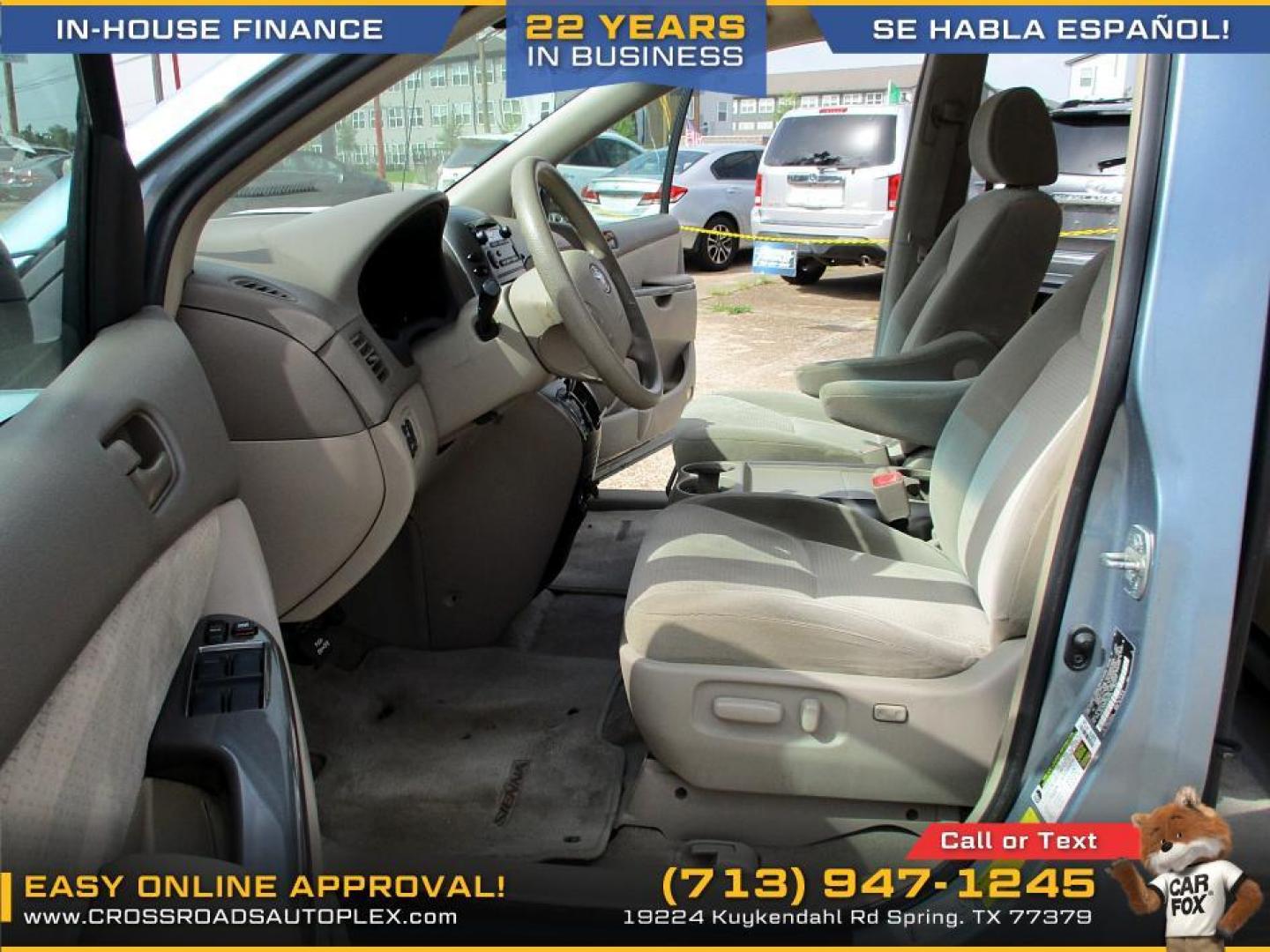 2007 BLUE /GRAY TOYOTA SIENNA CE FWD 7-Passenger (5TDZK23C57S) with an 3.5L V6 EFI DOHC 24V engine, 5-SPEED AUTOMATIC transmission, located at 19224 Kuykendahl Rd, Spring, TX, 77379, (713) 947-1245, 30.049259, -95.491402 - WE IN HOUSE FINANCE, CALL US AT 713-947-1245 - Photo#7