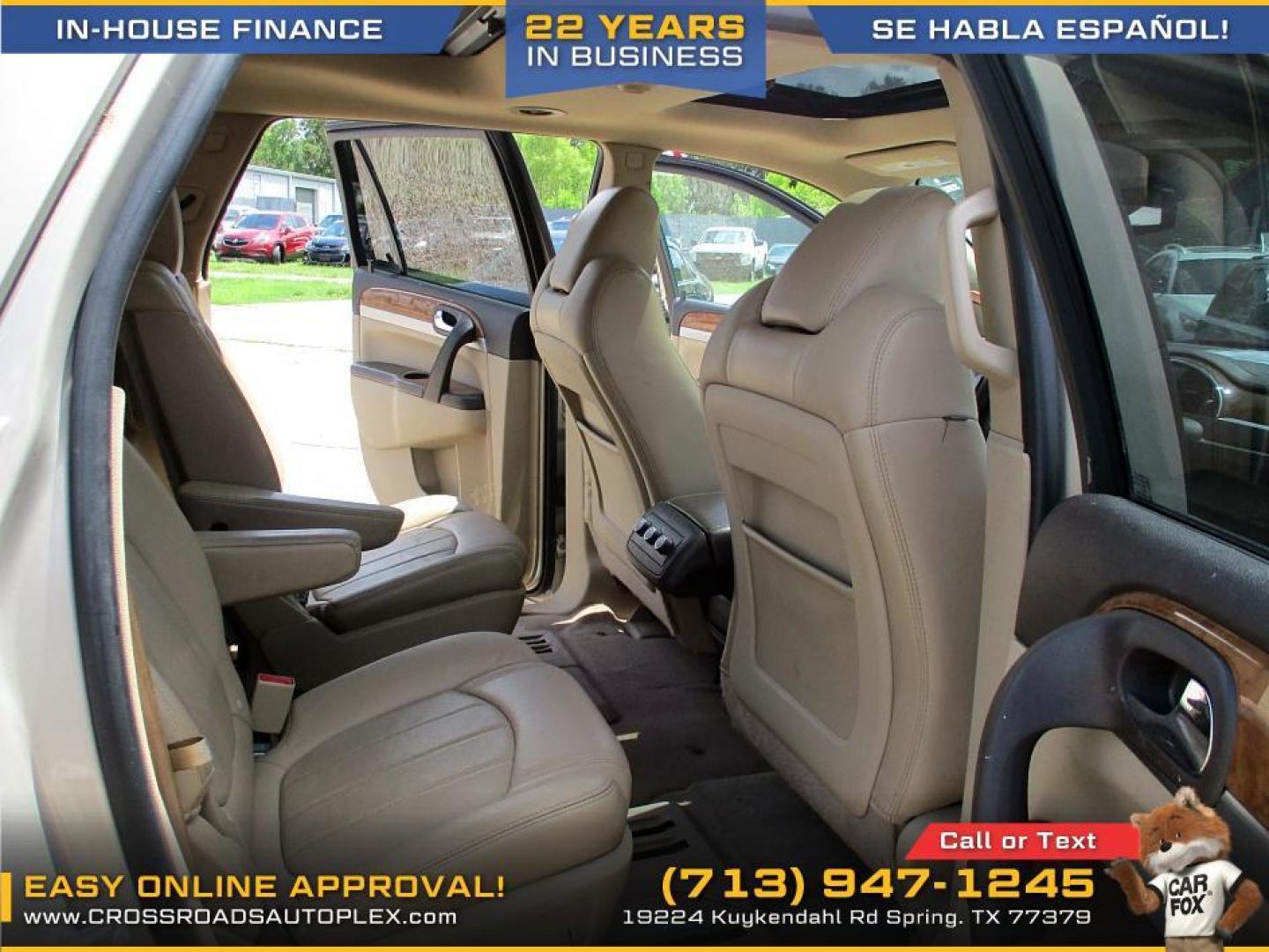 2012 BEIGE /TAN BUICK ENCLAVE Leather FWD (5GAKRCED9CJ) with an 3.6L V6 DOHC 24V engine, 6-SPEED AUTOMATIC OVERDRIVE transmission, located at 19224 Kuykendahl Rd, Spring, TX, 77379, (713) 947-1245, 30.049259, -95.491402 - WE IN HOUSE FINANCE, CALL US AT 713-947-1245 - Photo#10