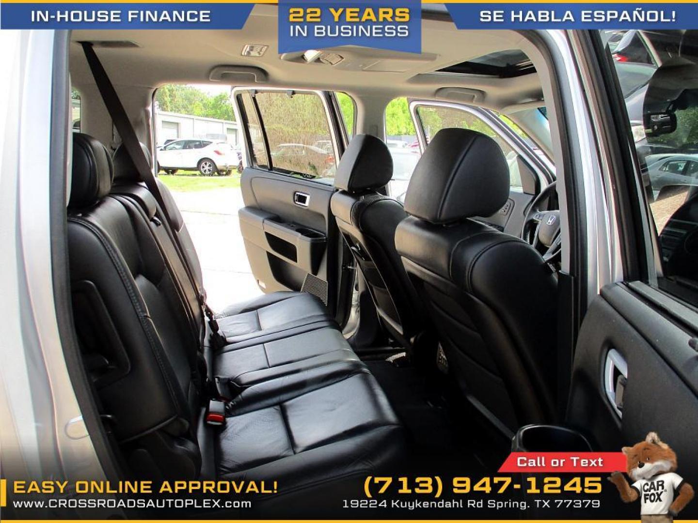 2011 SILVER /GRAY HONDA PILOT Touring 2WD 5-Spd AT with DVD (5FNYF3H9XBB) with an 3.5L V6 SOHC 24V engine, 5-SPEED AUTOMATIC transmission, located at 19224 Kuykendahl Rd, Spring, TX, 77379, (713) 947-1245, 30.049259, -95.491402 - WE IN HOUSE FINANCE, CALL US AT 713-947-1245 - Photo#13