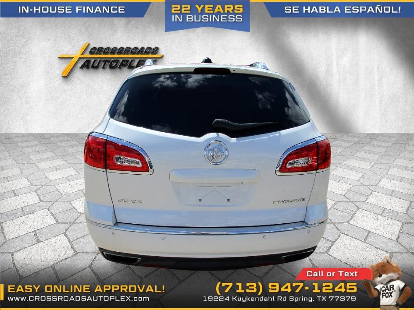 2016 WHITE /GRAY BUICK ENCLAVE Leather FWD (5GAKRBKD2GJ) with an 3.6L V6 DOHC 24V engine, 6-SPEED AUTOMATIC OVERDRIVE transmission, located at 19224 Kuykendahl Rd, Spring, TX, 77379, (713) 947-1245, 30.049259, -95.491402 - WE IN HOUSE FINANCE, CALL US AT 713-947-1245 - Photo#3