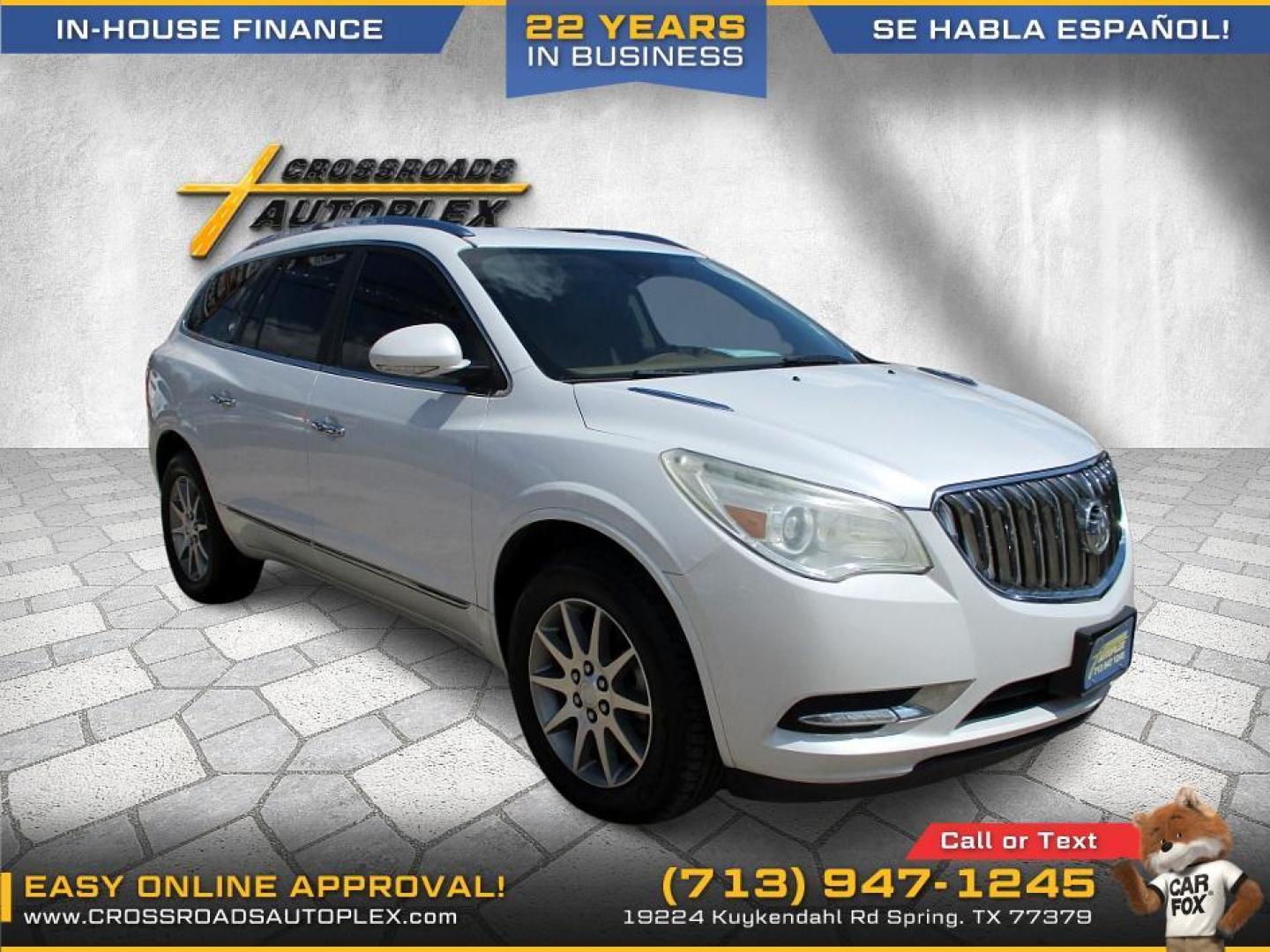 2016 WHITE /GRAY BUICK ENCLAVE Leather FWD (5GAKRBKD2GJ) with an 3.6L V6 DOHC 24V engine, 6-SPEED AUTOMATIC OVERDRIVE transmission, located at 19224 Kuykendahl Rd, Spring, TX, 77379, (713) 947-1245, 30.049259, -95.491402 - WE IN HOUSE FINANCE, CALL US AT 713-947-1245 - Photo#5