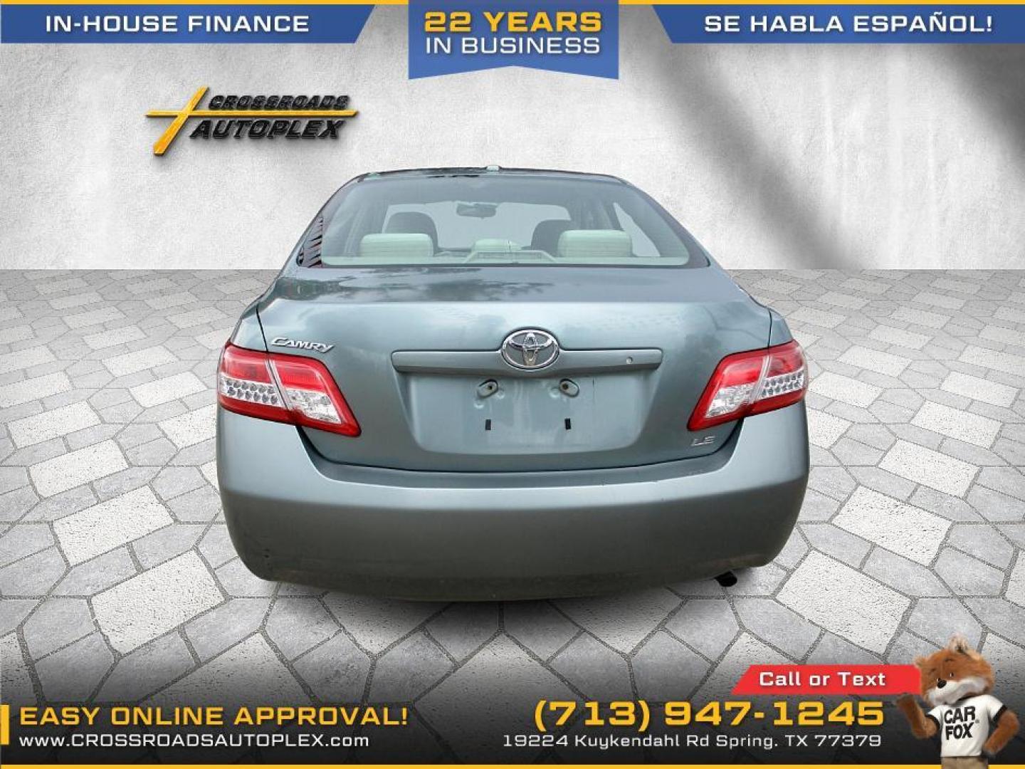 2011 GREEN /TAN TOYOTA CAMRY SE 6-Spd MT (4T1BF3EK6BU) with an 2.5L L4 DOHC 16V engine, 6-SPEED MANUAL transmission, located at 19224 Kuykendahl Rd, Spring, TX, 77379, (713) 947-1245, 30.049259, -95.491402 - Come check us out today! Crossroads Autoplex is a family run dealership that has strived on the same street since 1999! We are here to offer you quality vehicles at a very reasonable price. Here at Crossroads we understand that not everyone has perfect credit and things in life can happen. We offer - Photo#3