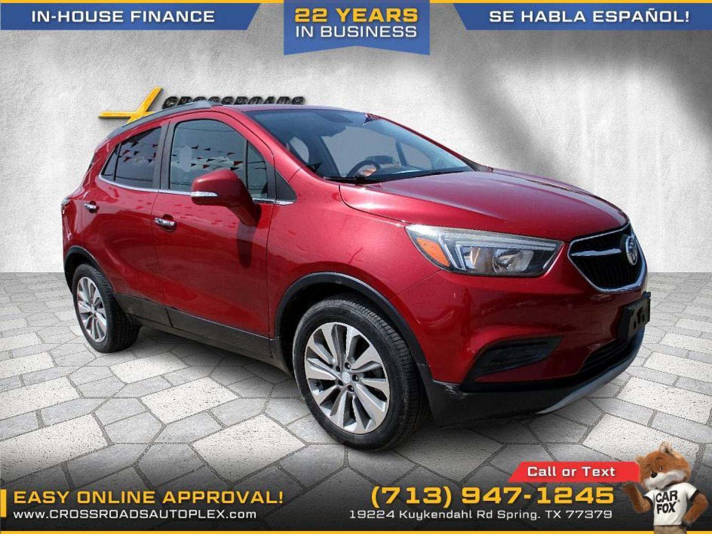 2018 RED /TAN BUICK ENCORE Preferred FWD (KL4CJASB5JB) with an 1.4L L4 DOHC 16V TURBO engine, 6-SPEED AUTOMATIC transmission, located at 19224 Kuykendahl Rd, Spring, TX, 77379, (713) 947-1245, 30.049259, -95.491402 - WE IN HOUSE FINANCE, CALL US AT 713-947-1245 - Photo#4