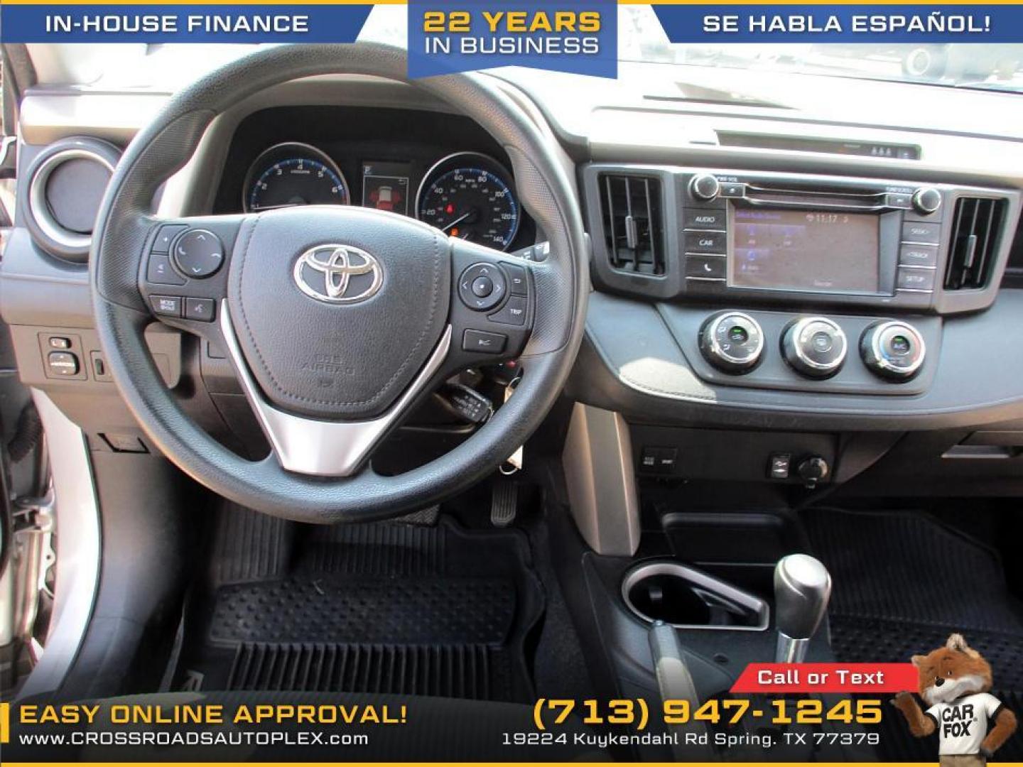 2017 SILVER /BLACK TOYOTA RAV4 LE FWD (2T3ZFREV3HW) with an 2.5L L4 DOHC 16V engine, 6-SPEED AUTOMATIC transmission, located at 19224 Kuykendahl Rd, Spring, TX, 77379, (713) 947-1245, 30.049259, -95.491402 - This mid-size SUV has great appeal and will not last long! Come check us out today! Crossroads Autoplex is a family run dealership that has strived on the same street since 1999! We are here to offer you quality vehicles at a very reasonable price. Here at Crossroads we understand that not everyone - Photo#9