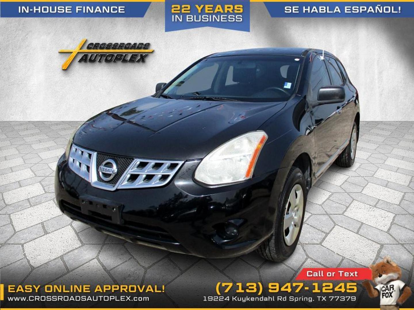 2012 BLACK /GRAY NISSAN ROGUE S FWD Krom Edition (JN8AS5MT3CW) with an 2.5L L4 DOHC 16V engine, CVT transmission, located at 19224 Kuykendahl Rd, Spring, TX, 77379, (713) 947-1245, 30.049259, -95.491402 - WE IN HOUSE FINANCE CALL US AT 713-947-1245 - Photo#0