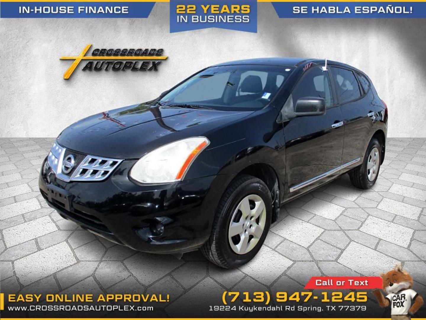 2012 BLACK /GRAY NISSAN ROGUE S FWD Krom Edition (JN8AS5MT3CW) with an 2.5L L4 DOHC 16V engine, CVT transmission, located at 19224 Kuykendahl Rd, Spring, TX, 77379, (713) 947-1245, 30.049259, -95.491402 - WE IN HOUSE FINANCE CALL US AT 713-947-1245 - Photo#1