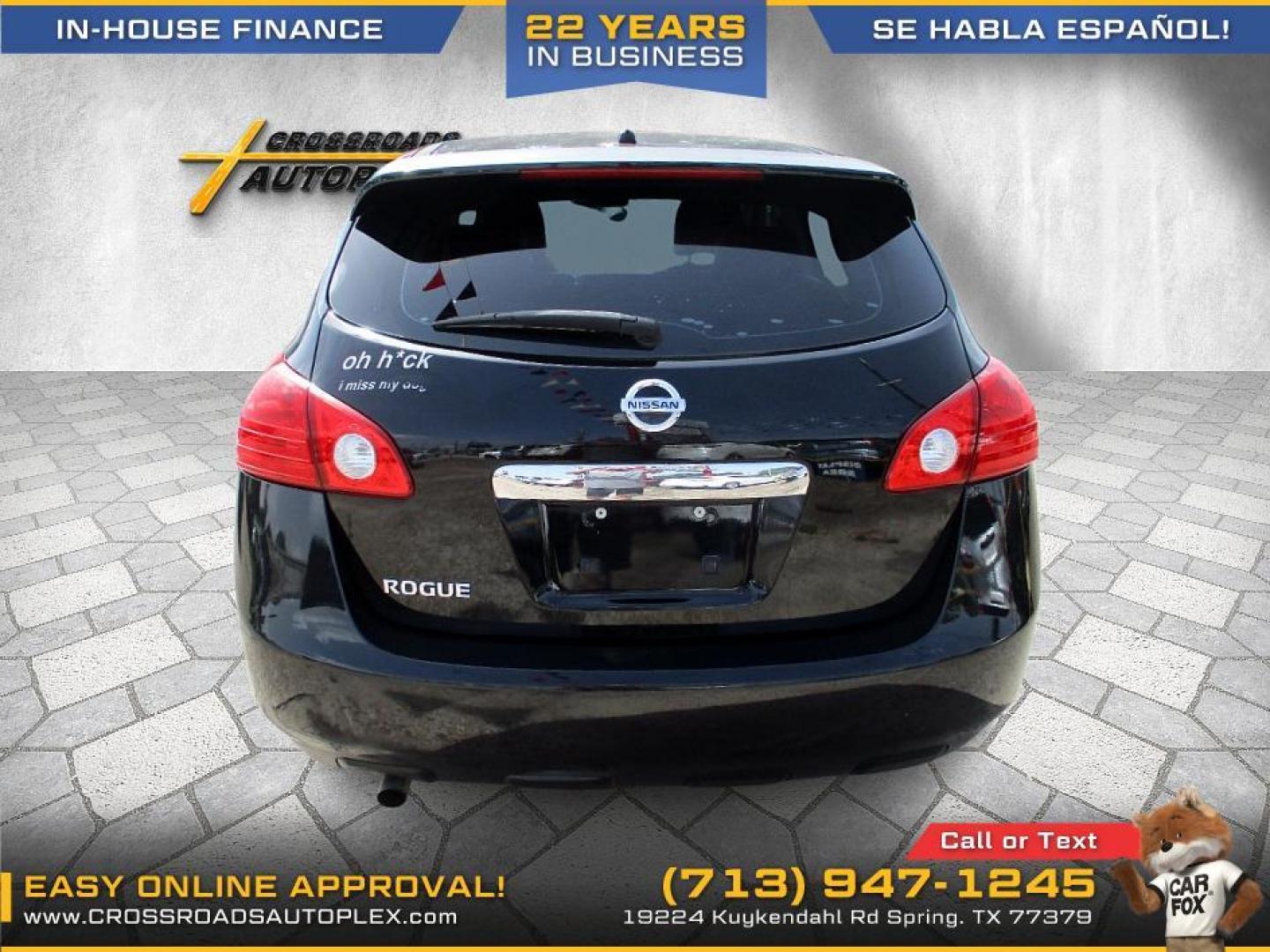 2012 BLACK /GRAY NISSAN ROGUE S FWD Krom Edition (JN8AS5MT3CW) with an 2.5L L4 DOHC 16V engine, CVT transmission, located at 19224 Kuykendahl Rd, Spring, TX, 77379, (713) 947-1245, 30.049259, -95.491402 - WE IN HOUSE FINANCE CALL US AT 713-947-1245 - Photo#3