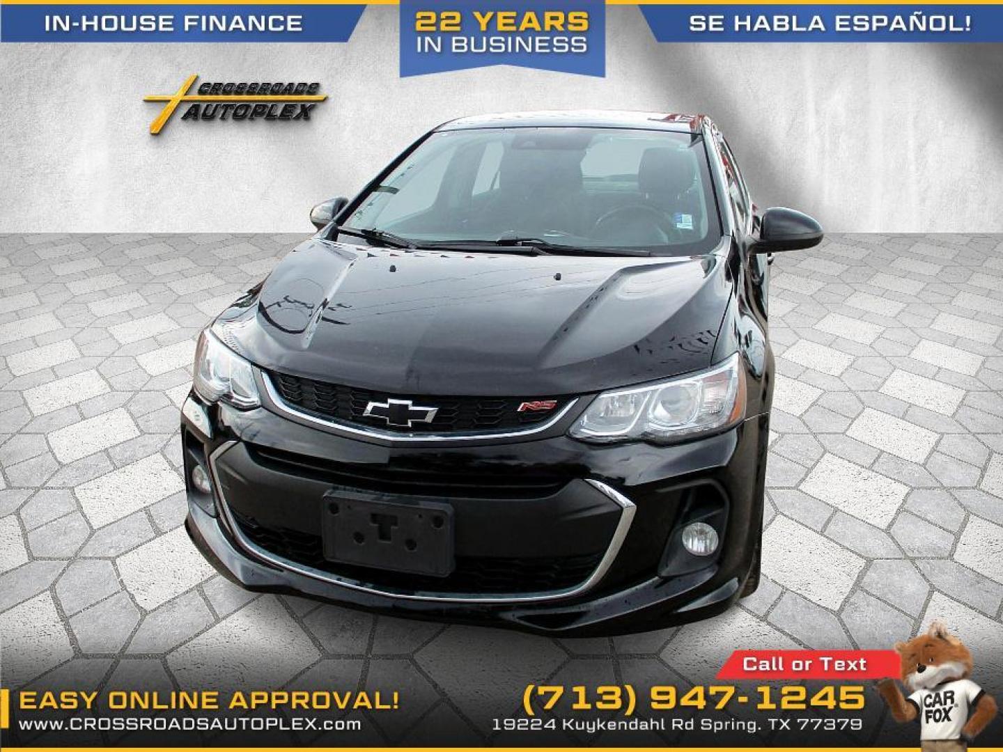 2019 BLACK /GRAY CHEVROLET SONIC LT Auto Sedan (1G1JD5SB3K4) with an 1.4L L4 DOHC 24V TURBO engine, 6-SPEED AUTOMATIC transmission, located at 19224 Kuykendahl Rd, Spring, TX, 77379, (713) 947-1245, 30.049259, -95.491402 - Come check us out today! Crossroads Autoplex is a family run dealership that has strived on the same street since 1999! We are here to offer you quality vehicles at a very reasonable price. Here at Crossroads we understand that not everyone has perfect credit and things in life can happen. We offer - Photo#0