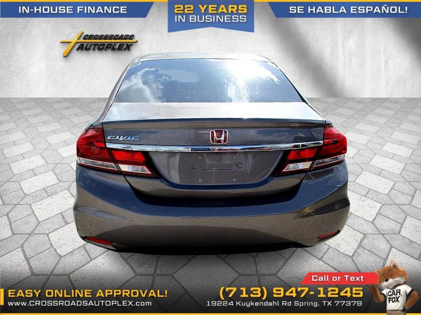 2015 SILVER /GRAY HONDA CIVIC EX Sedan CVT (19XFB2F88FE) with an 1.8L L4 SOHC 16V engine, CVT transmission, located at 19224 Kuykendahl Rd, Spring, TX, 77379, (713) 947-1245, 30.049259, -95.491402 - Photo#3