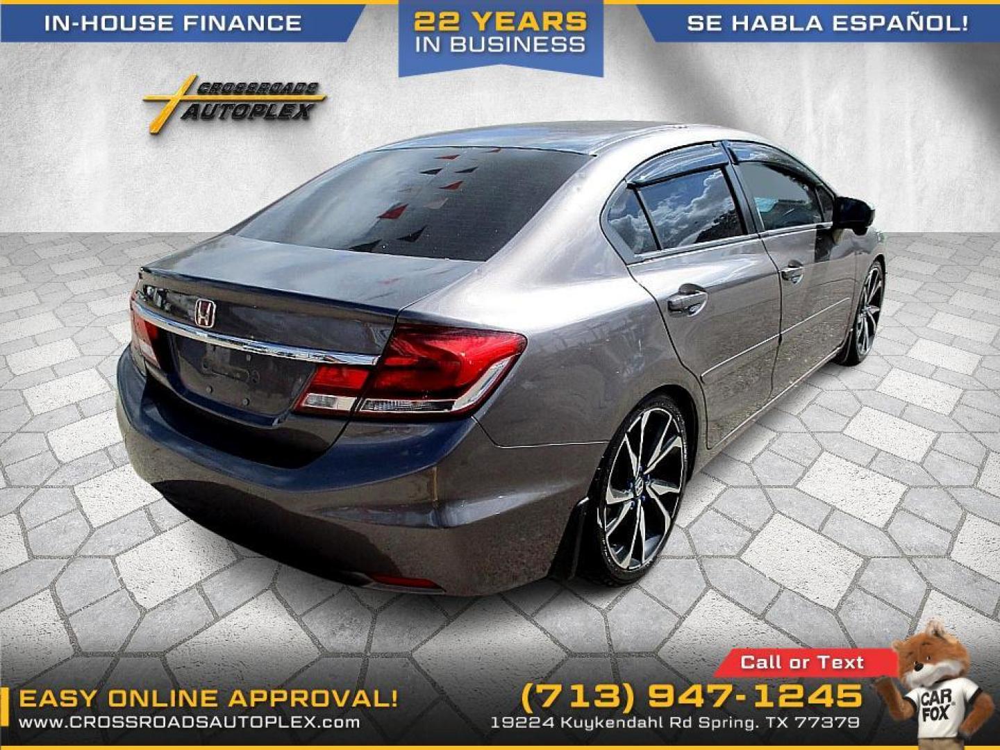 2015 SILVER /GRAY HONDA CIVIC EX Sedan CVT (19XFB2F88FE) with an 1.8L L4 SOHC 16V engine, CVT transmission, located at 19224 Kuykendahl Rd, Spring, TX, 77379, (713) 947-1245, 30.049259, -95.491402 - Photo#4